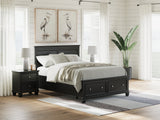 Lanolee Black Queen Panel Storage Bed by Ashley at Eve Furniture