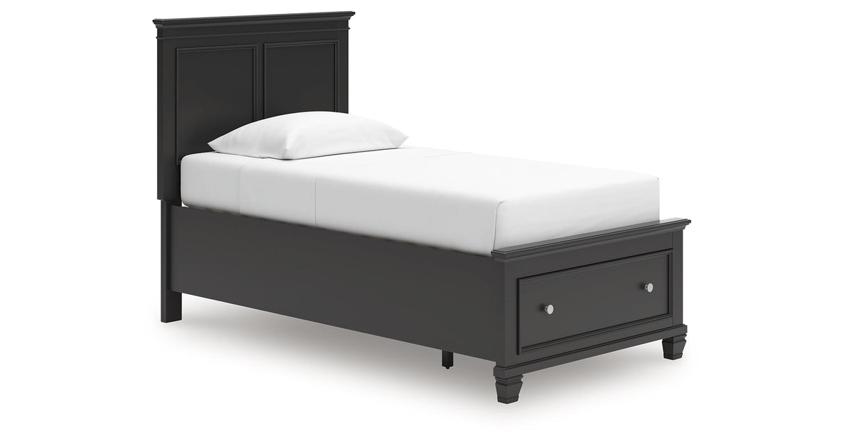 Lanolee Black Twin Panel Storage Bed by Ashley at Eve Furniture