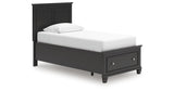 Lanolee Black Twin Panel Storage Bed by Ashley at Eve Furniture