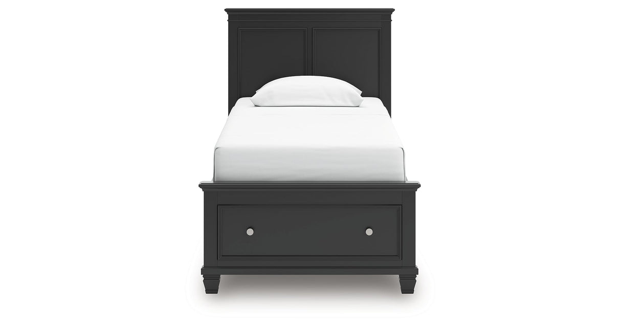 Lanolee Black Twin Panel Storage Bed by Ashley at Eve Furniture