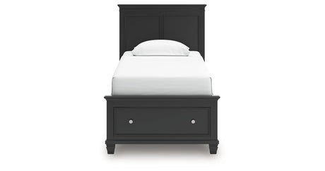 Lanolee Black Twin Panel Storage Bed by Ashley at Eve Furniture