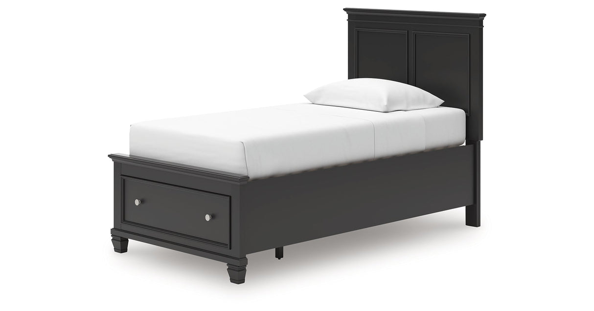 Lanolee Black Twin Panel Storage Bed by Ashley at Eve Furniture