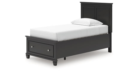 Lanolee Black Twin Panel Storage Bed by Ashley at Eve Furniture