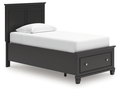 Lanolee Black Twin Panel Storage Bed by Ashley at Eve Furniture