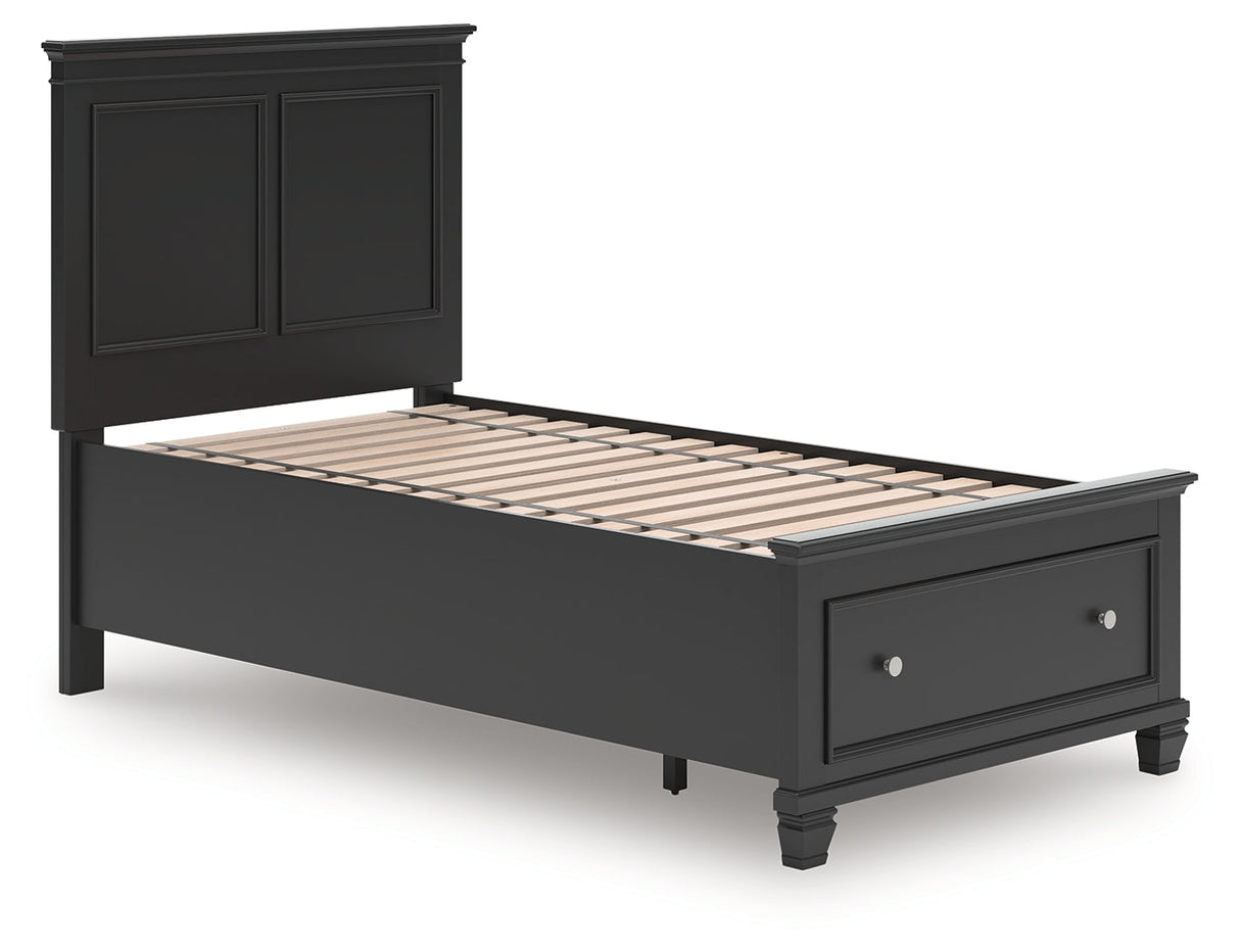 Lanolee Black Twin Panel Storage Bed by Ashley at Eve Furniture