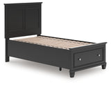 Lanolee Black Twin Panel Storage Bed by Ashley at Eve Furniture