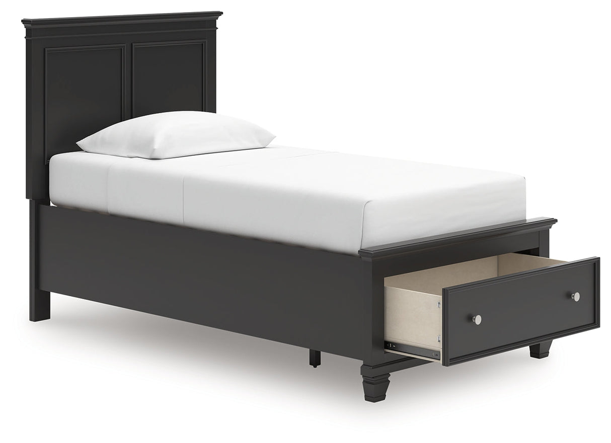 Lanolee Black Twin Panel Storage Bed by Ashley at Eve Furniture