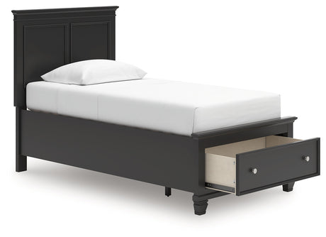 Lanolee Black Twin Panel Storage Bed by Ashley at Eve Furniture