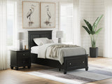 Lanolee Black Twin Panel Storage Bed by Ashley at Eve Furniture