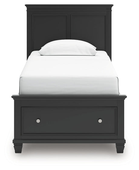 Lanolee Black Twin Panel Storage Bed by Ashley at Eve Furniture
