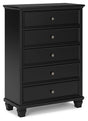 Lanolee Black Chest of Drawers by Ashley at Eve Furniture