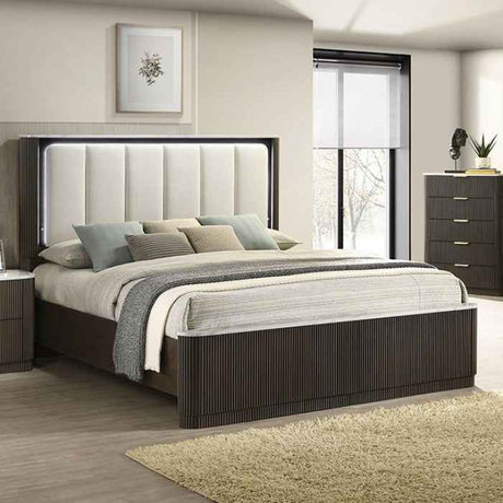 Lantrisant Dark Walnut 5-Piece Queen Bedroom Set (N2) by Furniture of America at Eve Furniture