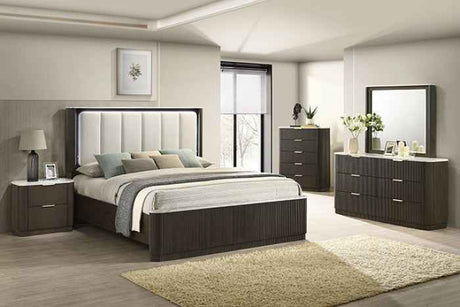Lantrisant Dark Walnut 5-Piece Queen Bedroom Set (N2) by Furniture of America at Eve Furniture