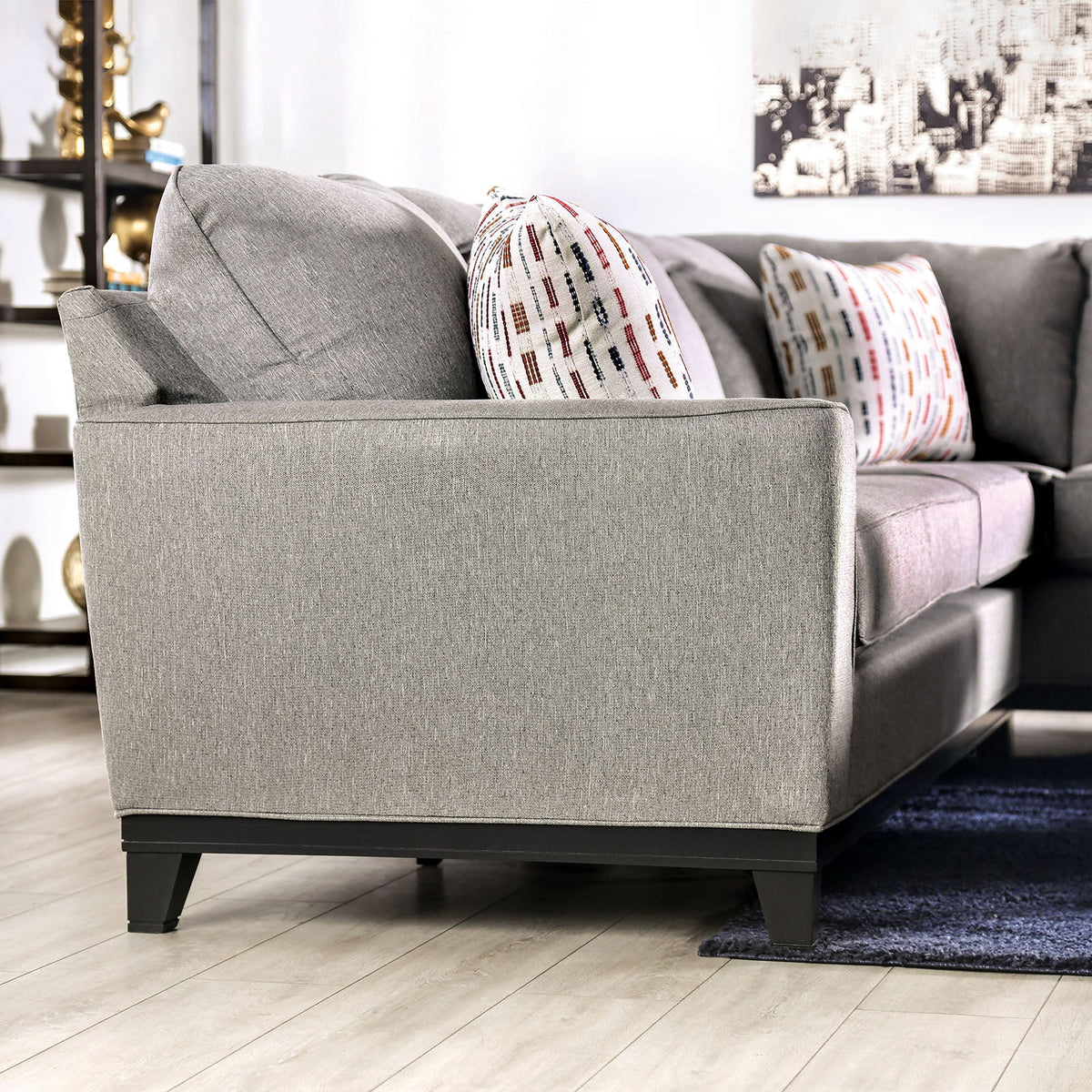Lantwit Light Gray Sectional by Furniture of America at Eve Furniture