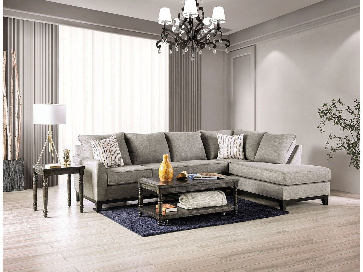 Lantwit Light Gray Sectional by Furniture of America at Eve Furniture