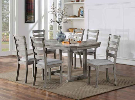 Laquila Rustic Gray 6-Piece Dining Room Set w/ Bench by Furniture of America at Eve Furniture