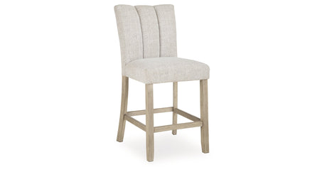 Larawyn Bisque Counter Height Barstool, Set of 2 by Ashley at Eve Furniture