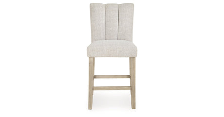 Larawyn Bisque Counter Height Barstool, Set of 2 by Ashley at Eve Furniture
