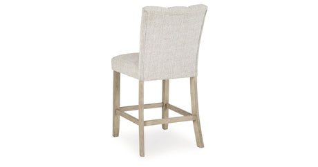 Larawyn Bisque Counter Height Barstool, Set of 2 by Ashley at Eve Furniture