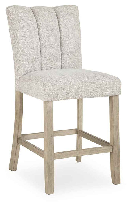Larawyn Bisque Counter Height Barstool, Set of 2 by Ashley at Eve Furniture