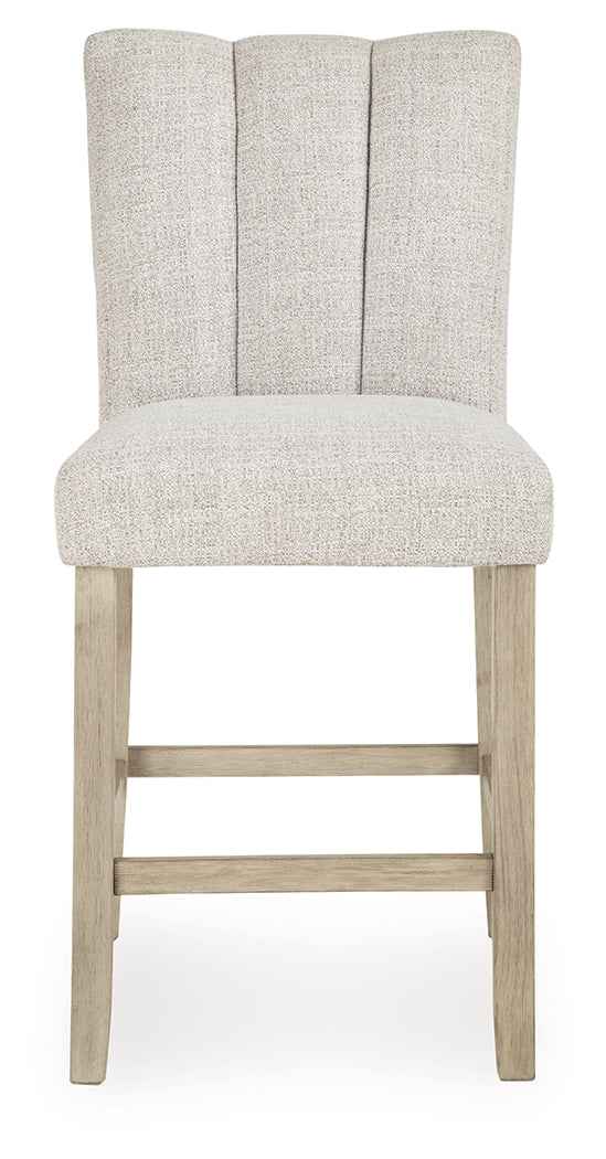 Larawyn Bisque Counter Height Barstool, Set of 2 by Ashley at Eve Furniture