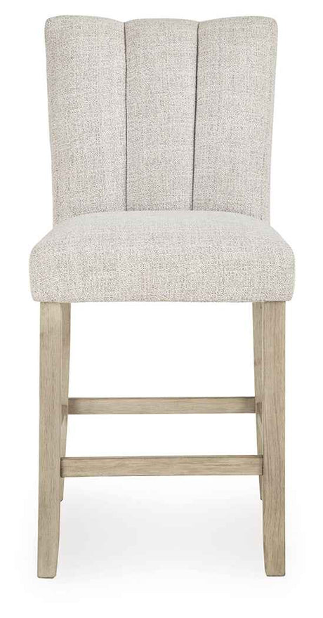 Larawyn Bisque Counter Height Barstool, Set of 2 by Ashley at Eve Furniture