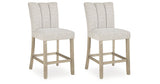 Larawyn Bisque Counter Height Barstool, Set of 2 by Ashley at Eve Furniture