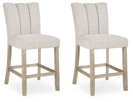 Larawyn Bisque Counter Height Barstool, Set of 2 by Ashley at Eve Furniture