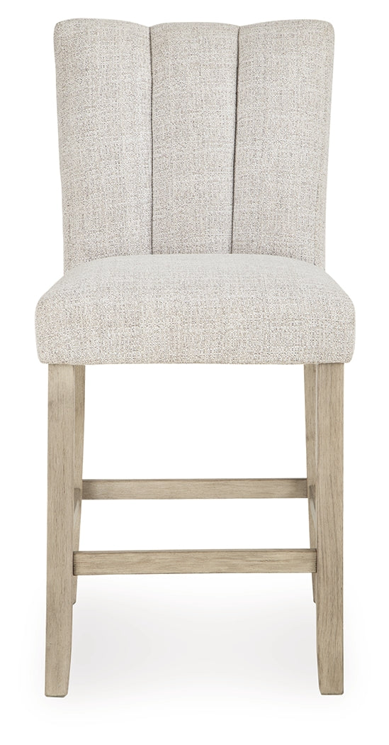Larawyn Bisque Counter Height Barstool, Set of 2 by Ashley at Eve Furniture
