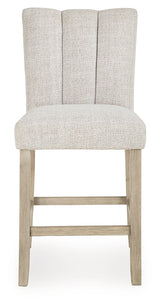 Larawyn Bisque Counter Height Barstool, Set of 2 by Ashley at Eve Furniture