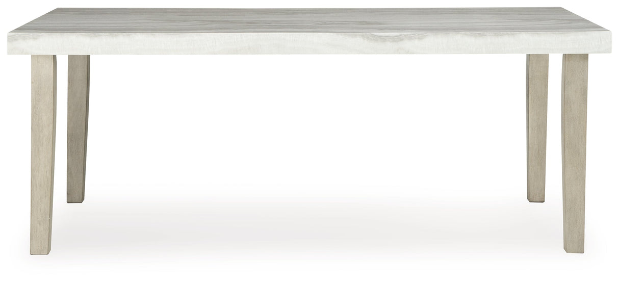 Larawyn Bisque Marble Top Dining Table by Ashley at Eve Furniture