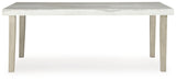 Larawyn Bisque Marble Top Dining Table by Ashley at Eve Furniture
