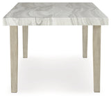 Larawyn Bisque Marble Top Dining Table by Ashley at Eve Furniture
