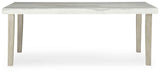 Larawyn Bisque Marble Top Dining Table by Ashley at Eve Furniture