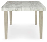 Larawyn Bisque Marble Top Dining Table by Ashley at Eve Furniture