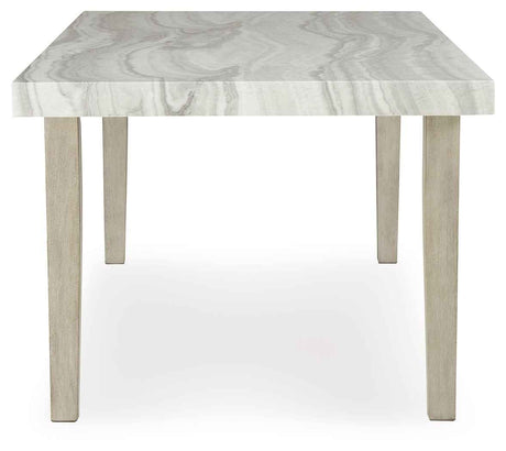 Larawyn Bisque Marble Top Dining Table by Ashley at Eve Furniture