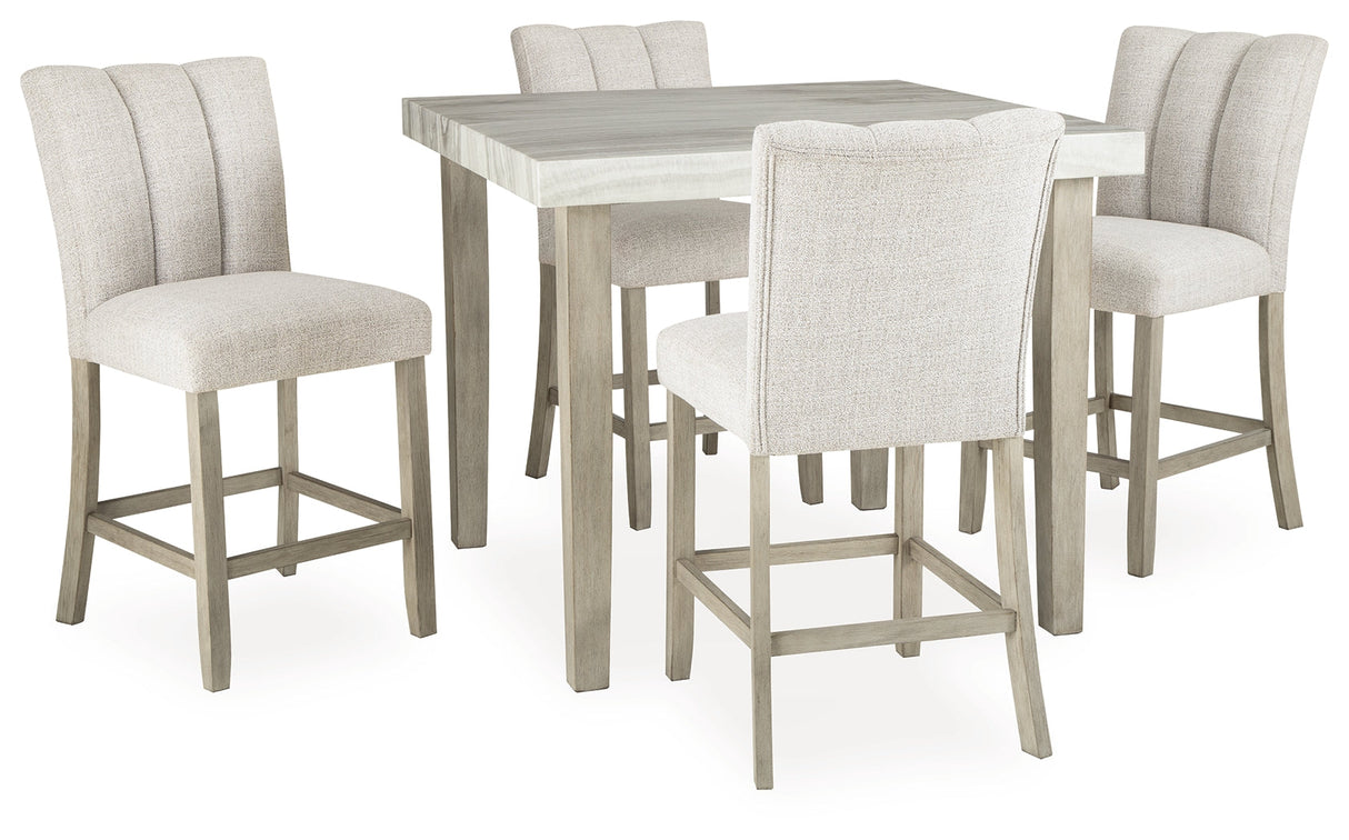 Larawyn Bisque Counter Height Set by Ashley at Eve Furniture