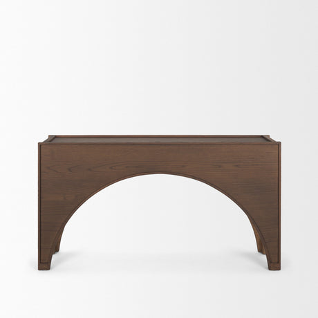 Laraya Dark Brown Wood Arched Console Table by Mercana at Eve Furniture