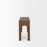 Laraya Dark Brown Wood Arched Console Table by Mercana at Eve Furniture