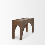 Laraya Dark Brown Wood Arched Console Table by Mercana at Eve Furniture