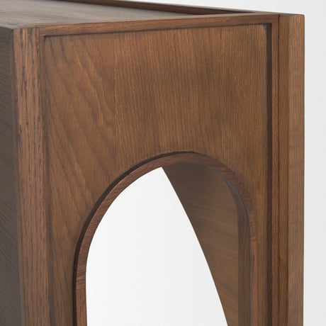 Laraya Dark Brown Wood Arched Console Table by Mercana at Eve Furniture