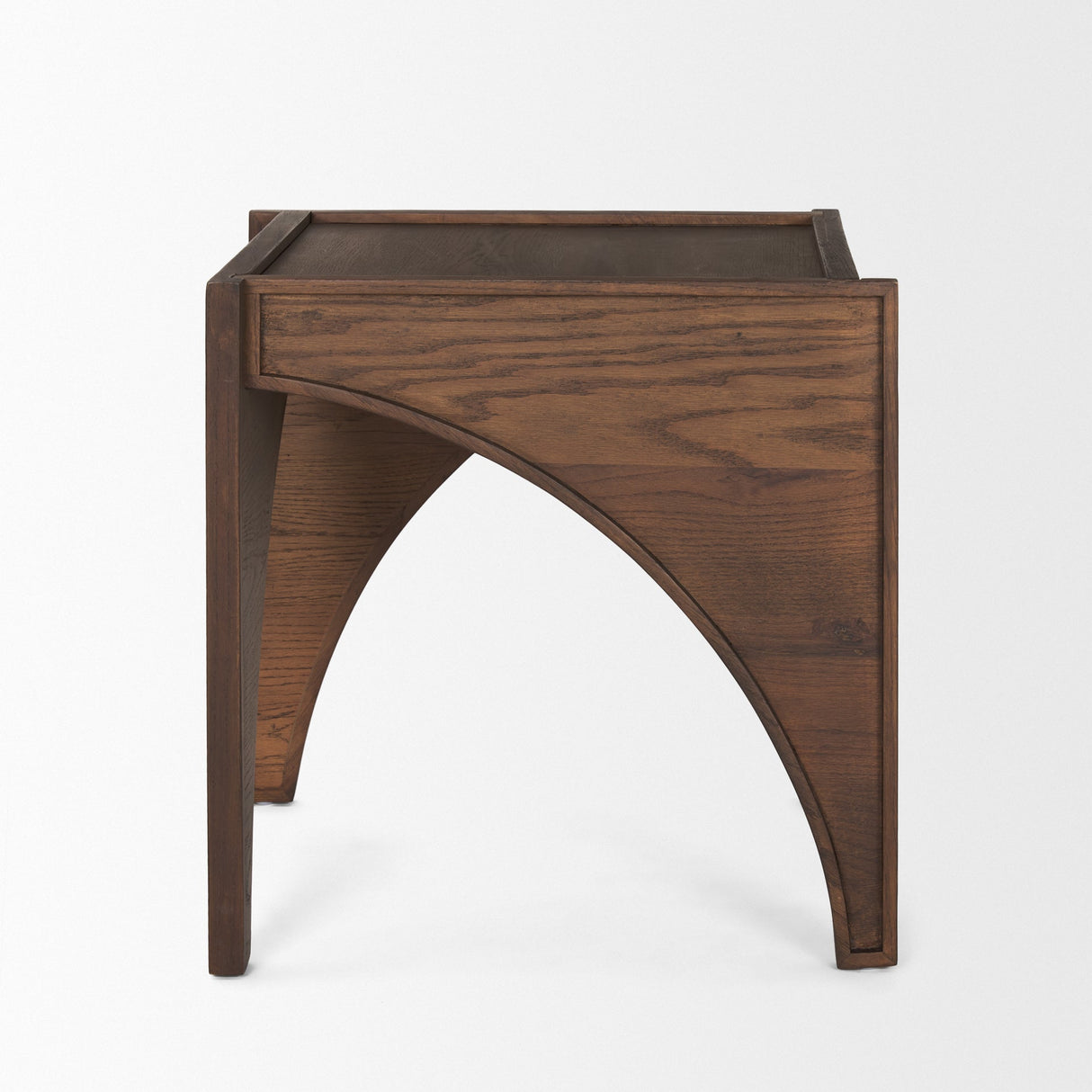 Laraya Medium Brown Wood w/ Arches End Table by Mercana at Eve Furniture