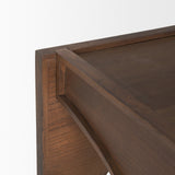 Laraya Medium Brown Wood w/ Arches End Table by Mercana at Eve Furniture