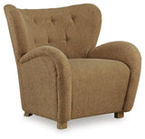 Larbell Camel Accent Chair by Ashley at Eve Furniture