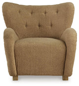 Larbell Camel Accent Chair by Ashley at Eve Furniture