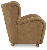 Larbell Camel Accent Chair by Ashley at Eve Furniture