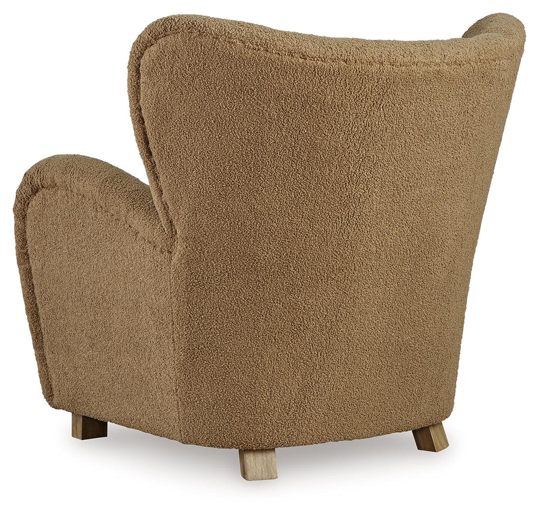 Larbell Camel Accent Chair by Ashley at Eve Furniture