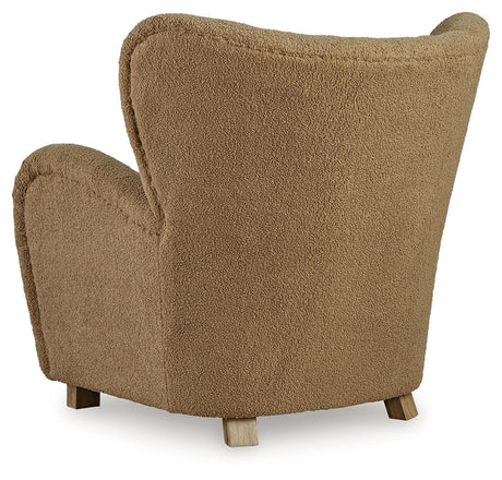 Larbell Camel Accent Chair by Ashley at Eve Furniture