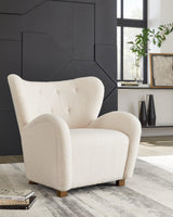 Larbell Ecru Accent Chair by Ashley at Eve Furniture