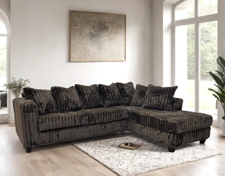Larce Chocolate Sectional by Happy Homes at Eve Furniture